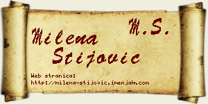 Milena Stijović vizit kartica